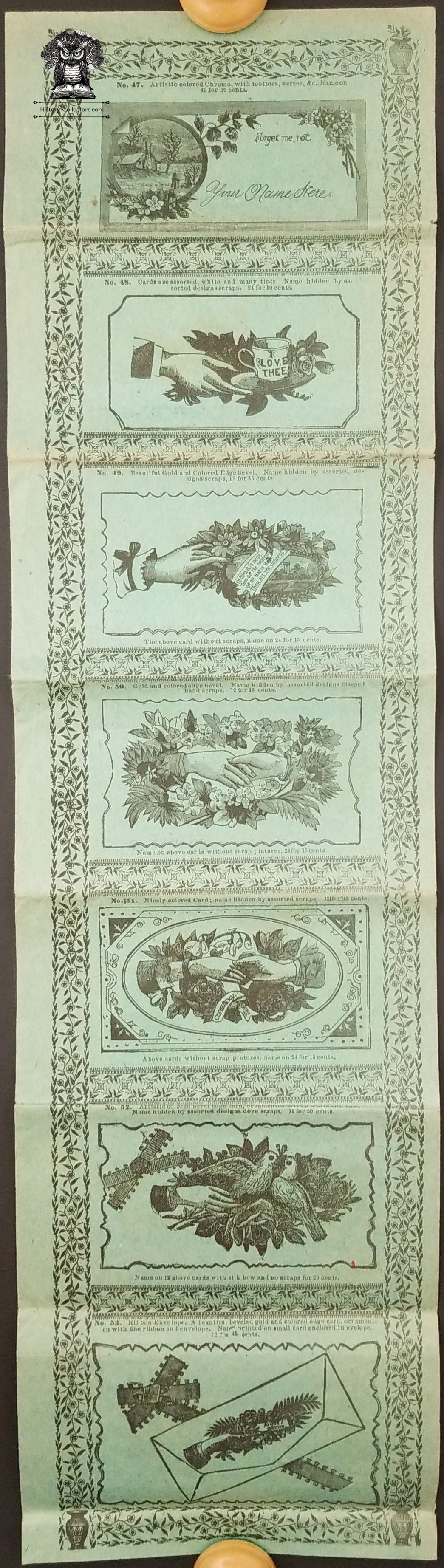 1880's Victorian Die Cut Calling Card Salesman Sample Book - Ohio Card Company IL