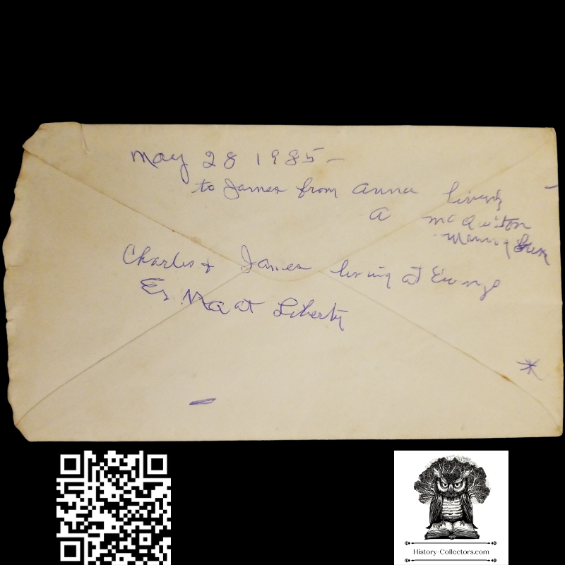 1885 Brother Sister Personal Correspondence Letter - James Williams - Fair Haven Preble County Ohio - Morning Sun Postal Cancel May 88 - # 210 1883 2c Washington Red Brown Stamp - A.H. Bartel Richmond Indiana Embossed Stationary