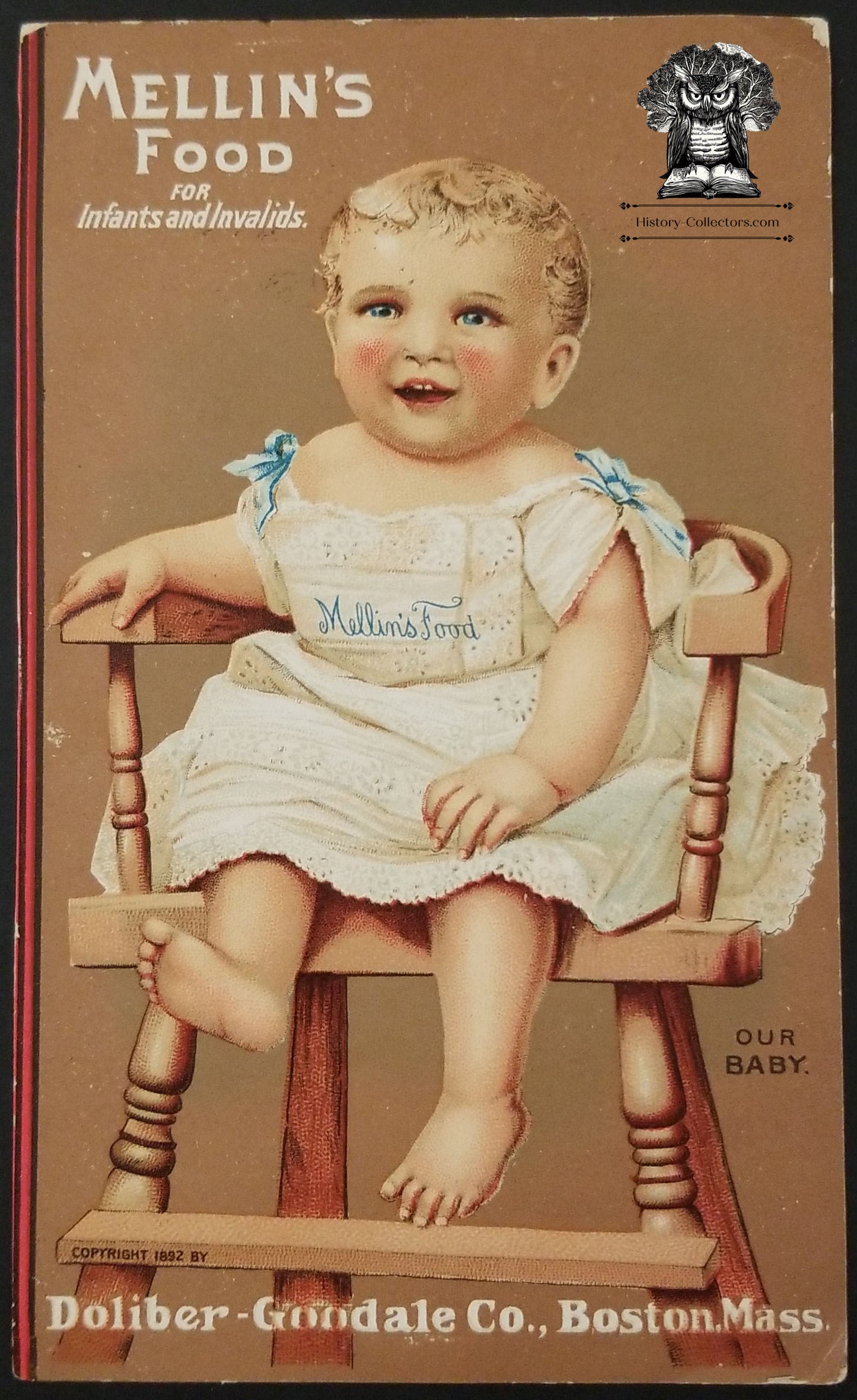 1892 Mellin's Food Infants & Invalids Advertising Trade Card Boston MA - World's Fair Reverse Advertising Chicago IL