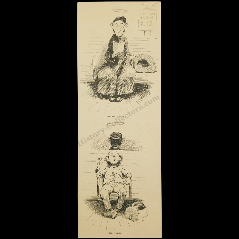 1894 "The Delusion The Cause" Illustration Print Clipping - E.W. Kemble - Humorous Satire - Gilded Age - Ready For Framing