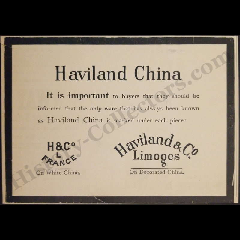 1894 Haviland & Company Print Advertisement Clipping - Limoges France - Fine Porcelain China - Gilded Age - Ready For Framing