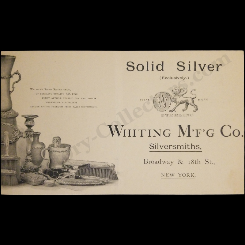 1894 Whiting Manufacturing Company Print Advertisement Clipping - Broadway & 18th Street New York - Silversmith - Sterling Silver - Gilded Age - Ready For Framing