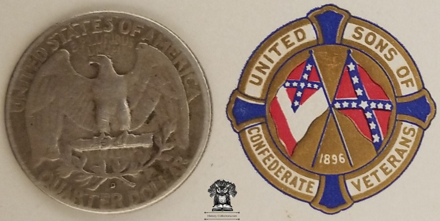 1896 Celluloid Pinback Proof Die Cut United Sons of Confederate Veterans