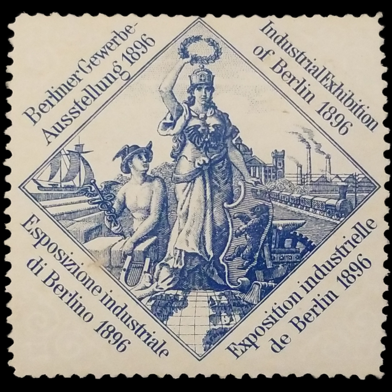 1896 Industrial Exhibition Of Berlin Cinderella Poster Stamp - Germany - Treptower Park - Trade Fair