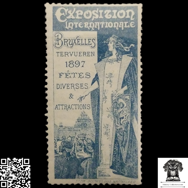 1897 Brussels International Cinderella Poster Stamp - Tervuren Belgium - World's Fair
