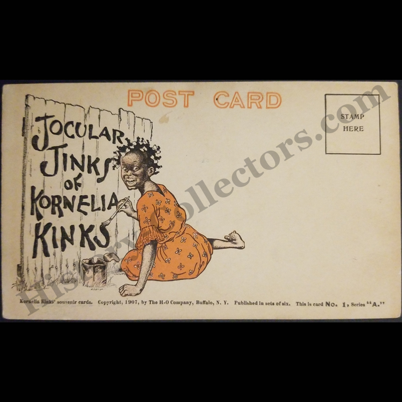 1907 Jocular Jinks Of Kornelia Kinks Advertising Souvenir Postcard - No. 1 Out Of 6 - Series A - H-O Company - Buffalo New York - Progressive Era - Black Americana - Ready For Framing