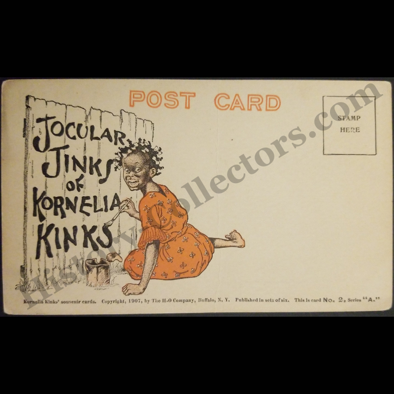 1907 Jocular Jinks Of Kornelia Kinks Advertising Souvenir Postcard - No. 2 Out Of 6 - Series A - H-O Company - Buffalo New York - Progressive Era - Black Americana - Ready For Framing