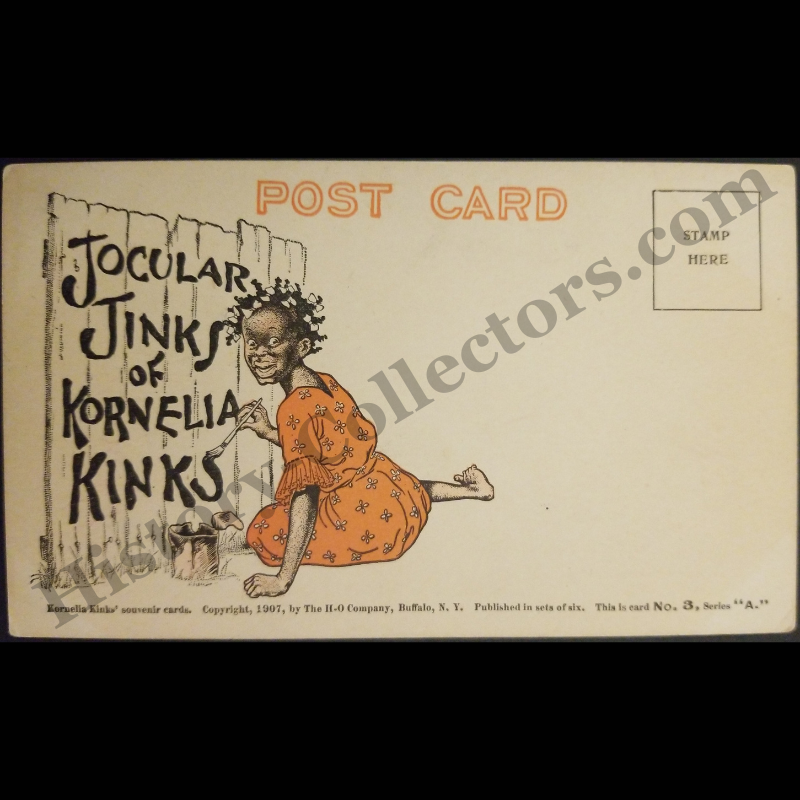1907 Jocular Jinks Of Kornelia Kinks Advertising Souvenir Postcard - No. 3 Out Of 6 - Series A - H-O Company - Buffalo New York - Progressive Era - Black Americana - Ready For Framing