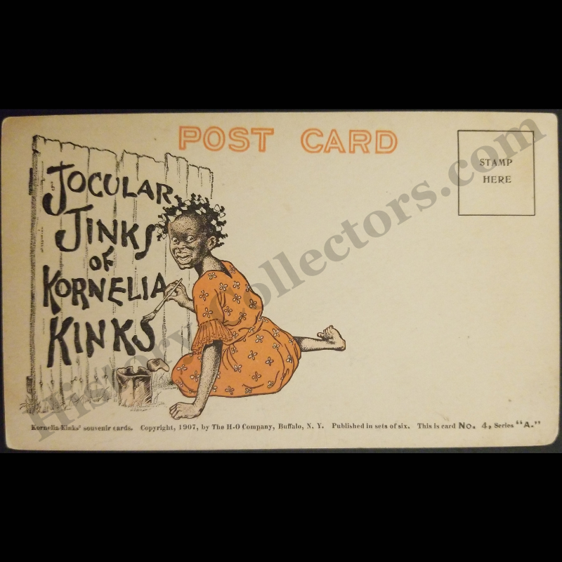 1907 Jocular Jinks Of Kornelia Kinks Advertising Souvenir Postcard - No. 4 Out Of 6 - Series A - H-O Company - Buffalo New York - Progressive Era - Black Americana - Ready For Framing