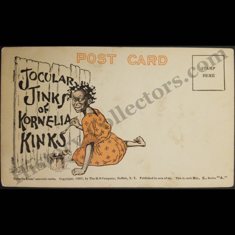 1907 Jocular Jinks Of Kornelia Kinks Advertising Souvenir Postcard - No. 5 Out Of 6 - Series A - H-O Company - Buffalo New York - Progressive Era - Black Americana - Ready For Framing