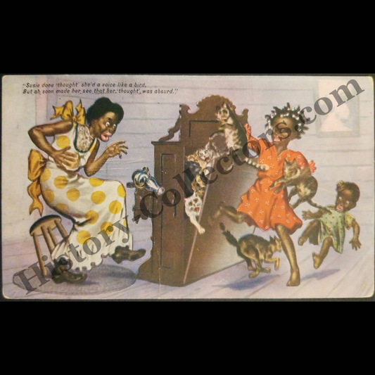 1907 Jocular Jinks Of Kornelia Kinks Advertising Souvenir Postcard - No. 6 Out Of 6 - Series A - H-O Company - Buffalo New York - Progressive Era - Black Americana - Ready For Framing