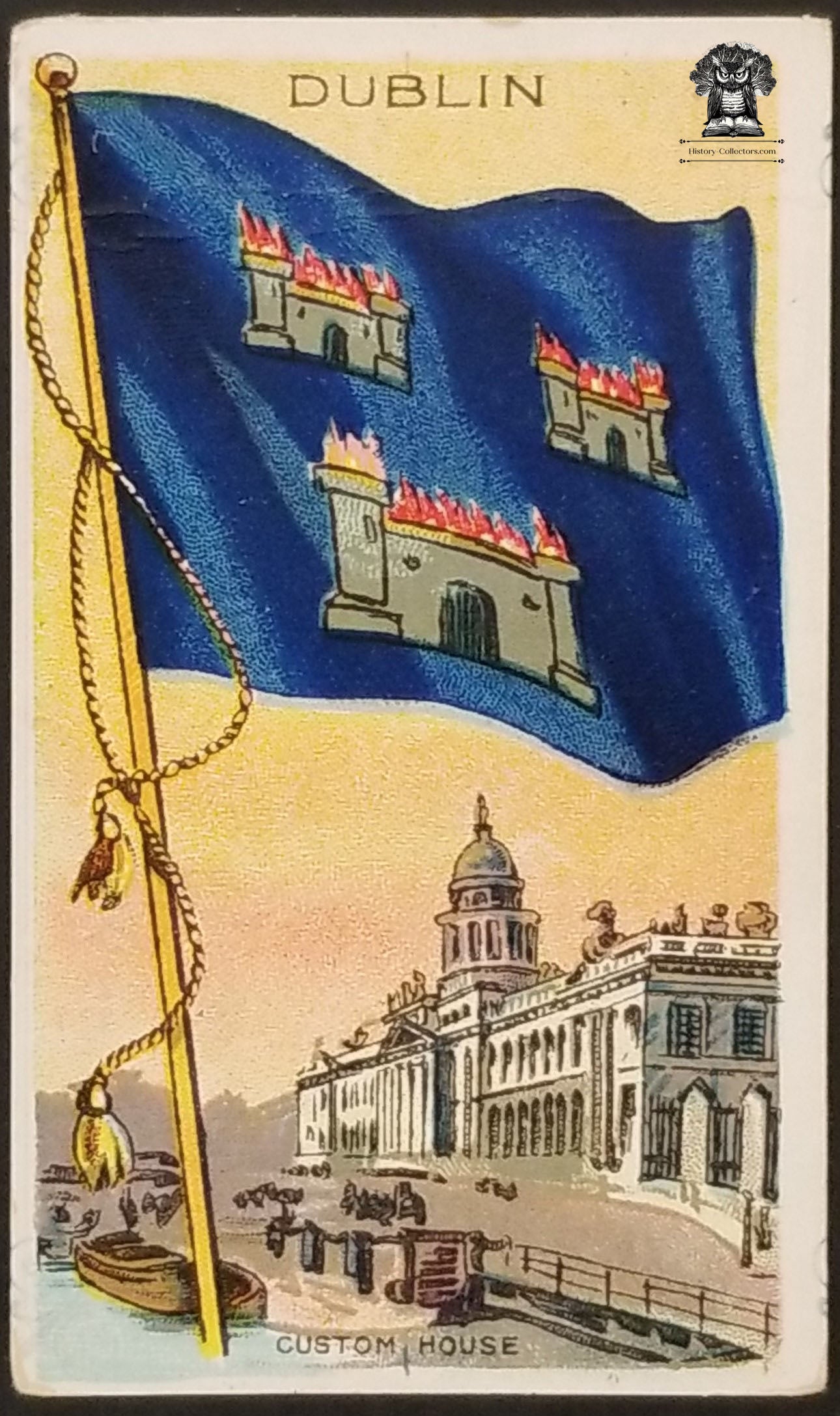 1909 Recruit Little Cigars Tobacco Trading Card - Flags of All Nations Series - Dublin