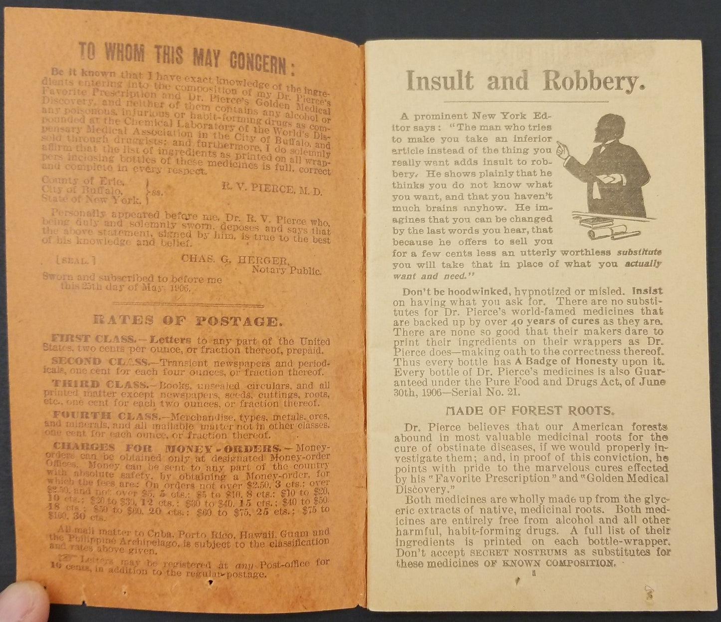 1912 /13 Dr. Pierce's Advertising Calendar Note Book Pharma Medicines Diary
