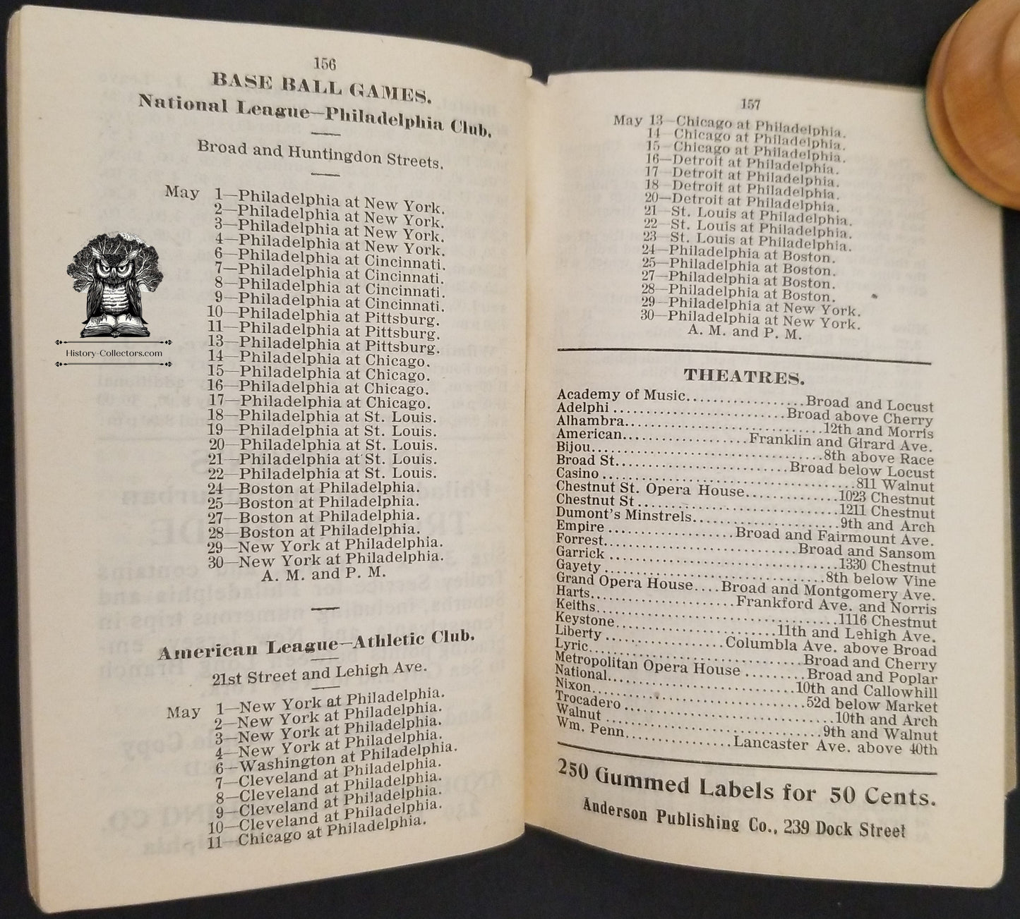 1912 May Anderson's Pocket Guide - PRR Pennsylvania Railroad Time Table Booklet - Philadelphia Trust Company - First National Bank of Philadelphia