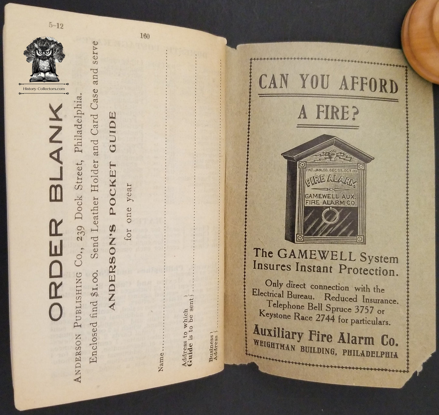 1912 May Anderson's Pocket Guide - PRR Pennsylvania Railroad Time Table Booklet - Philadelphia Trust Company - First National Bank of Philadelphia