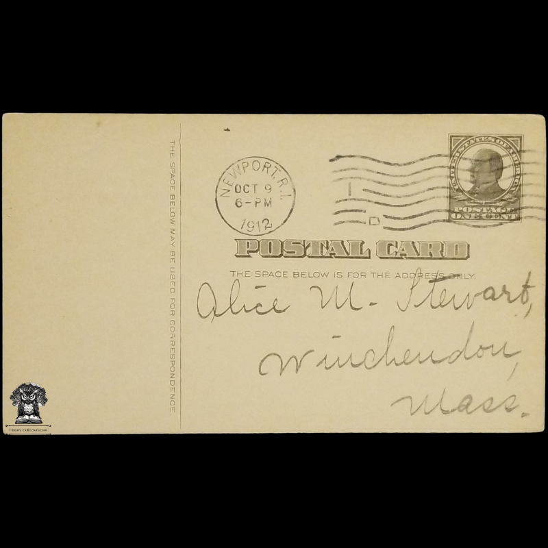 1912 New England Order Of Protection Payment Receipt Postal Card - Winchendon Massachusetts - Worcester County - Newport Rhode Island - One Cent McKinley Square Black Scott UX20 - Machine Duplex Postal Cancel October 9 - Postcard