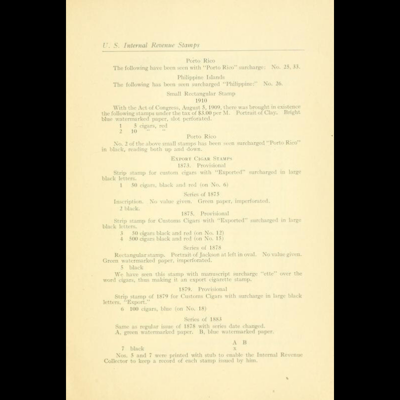1912 United States Internal Revenue Stamps eBook Reference Guide - Handbook And Checklist - J Delano Bartlett And Walter W. Norton - United States Revenue Society - Springfield MA - Digital Download File - PDF ePub Mobi