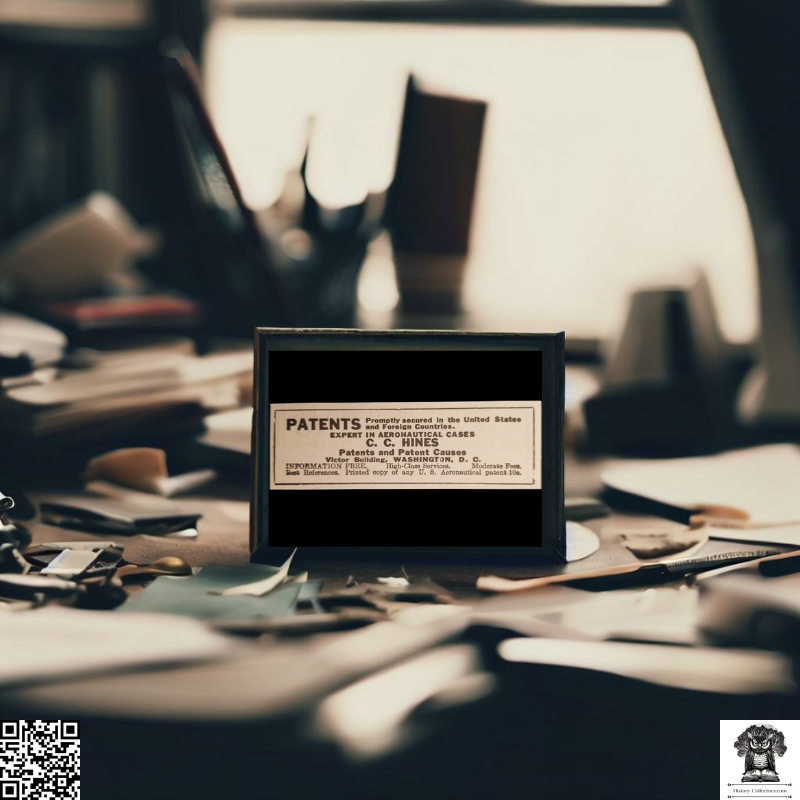 1913 C.C. Hines Aviation Patent Services Advertisement Clipping - Victor Building Washington D.C. - Pre-WWI - Aviation History