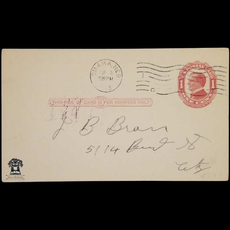1913 Modern Woodmen Of America Beech Camp No. 1454 3rd Quarter Dues Postal Card - Omaha Nebraska - One Cent McKinley Red Scott UX24 - Postal Cancel Jul 3 - Postcard