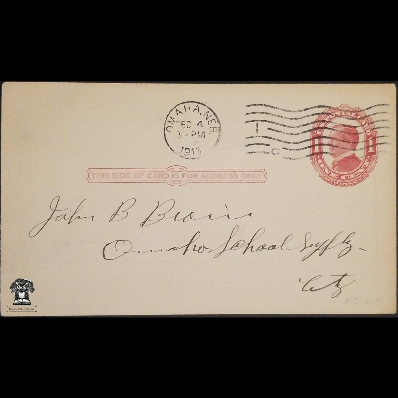1913 Modern Woodmen Of America Beech Camp No 1454 Official Receipt Postal Card - Omaha Nebraska - One Cent McKinley Red Scott UX24 - Postal Cancel December 4 - Postcard