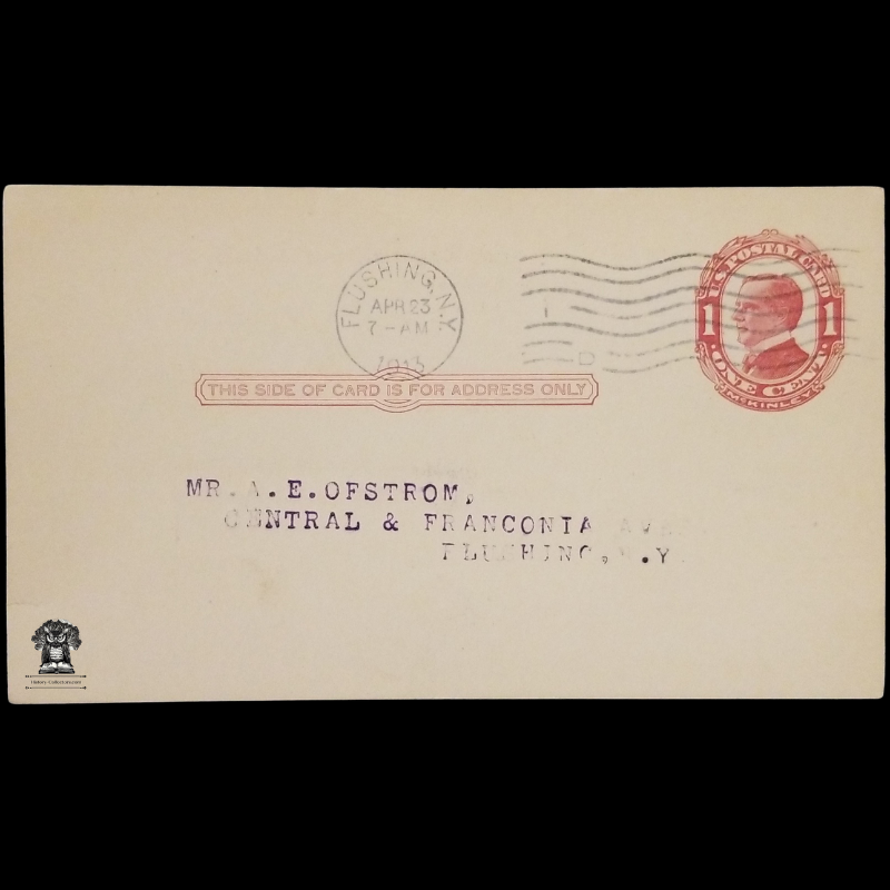 1913 Third Ward Republican Club Meeting Announcement Postal Card - Borough Of Queens New York - 173 Franklin Place - One Cent McKinley Red Scott UX24 - Progressive Euchre Party - Postal Cancel Flushing NY April 23 - Postcard