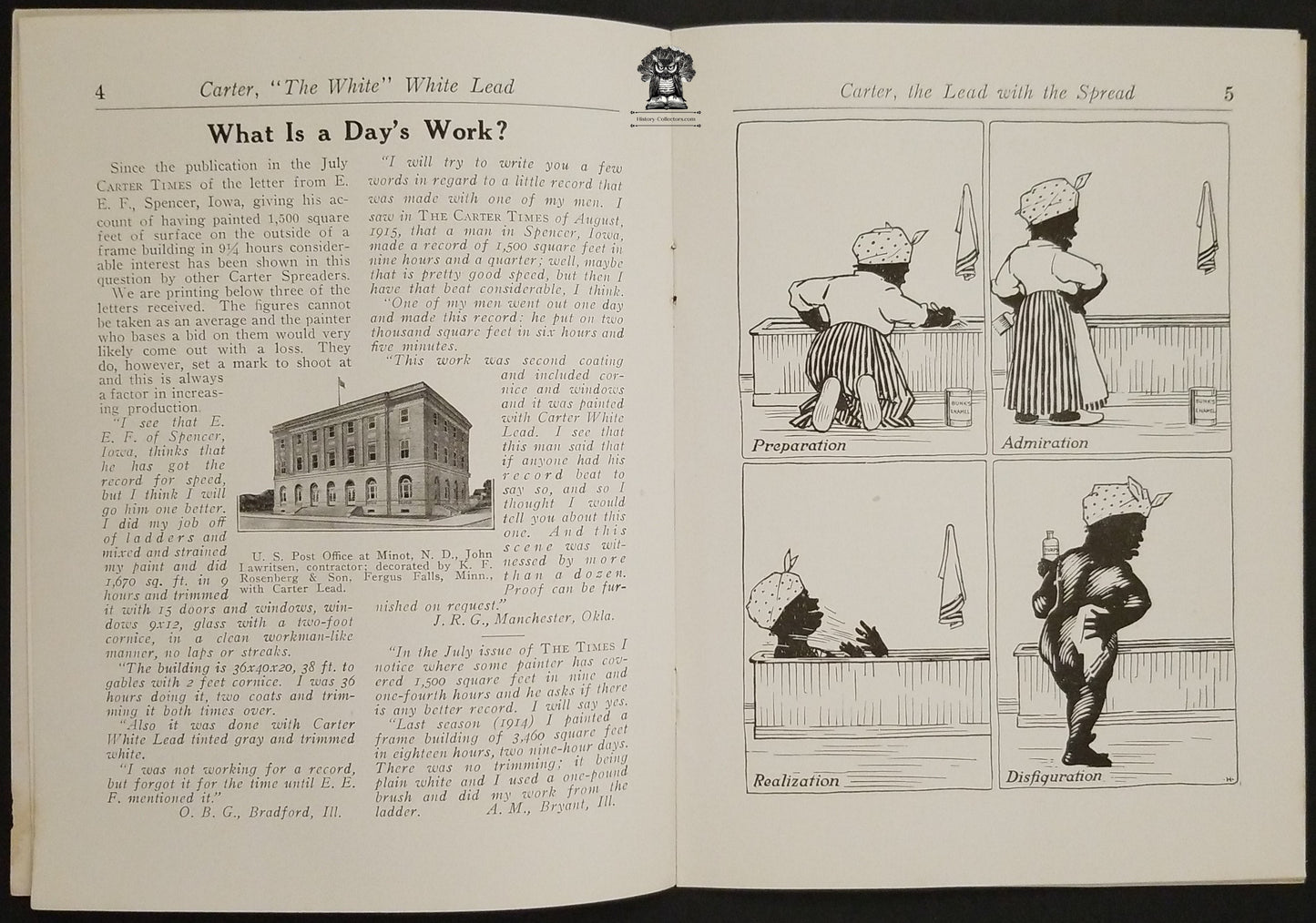 1915 Carter Times Painting Trade Advertising Booklet Black Americana - Chicago IL