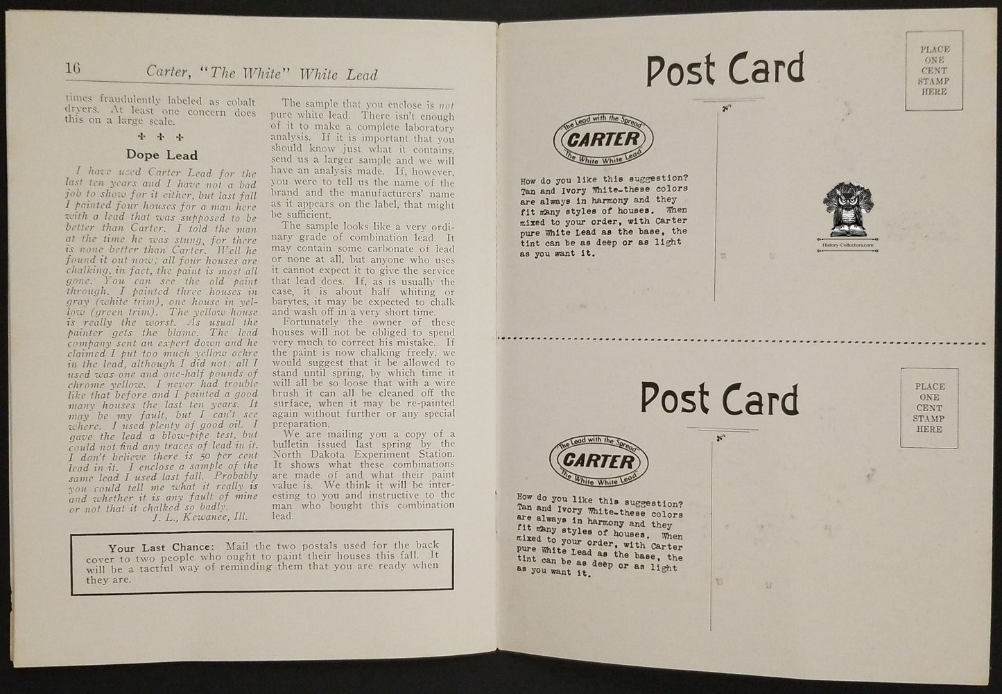 1915 Carter Times Painting Trade Advertising Booklet Black Americana - Chicago IL