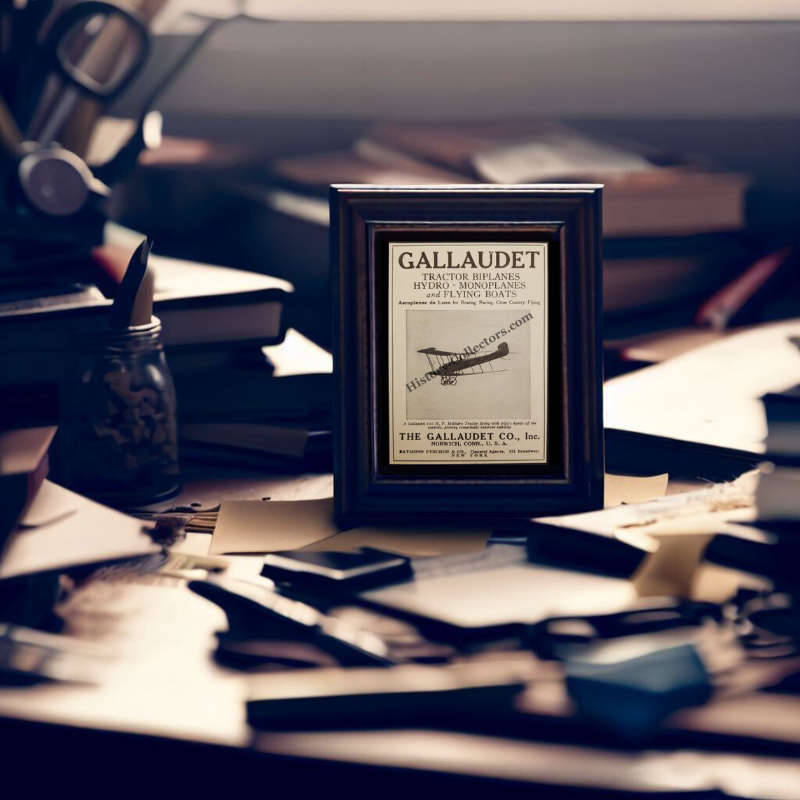 1915 Gallaudet Company Advertisement Print Clipping - Norwich Connecticut - Tractor Biplanes - Hydro Biplanes - Flying Boats - Raymond Pynchon Company New York - WWI Era - Ready For Framing