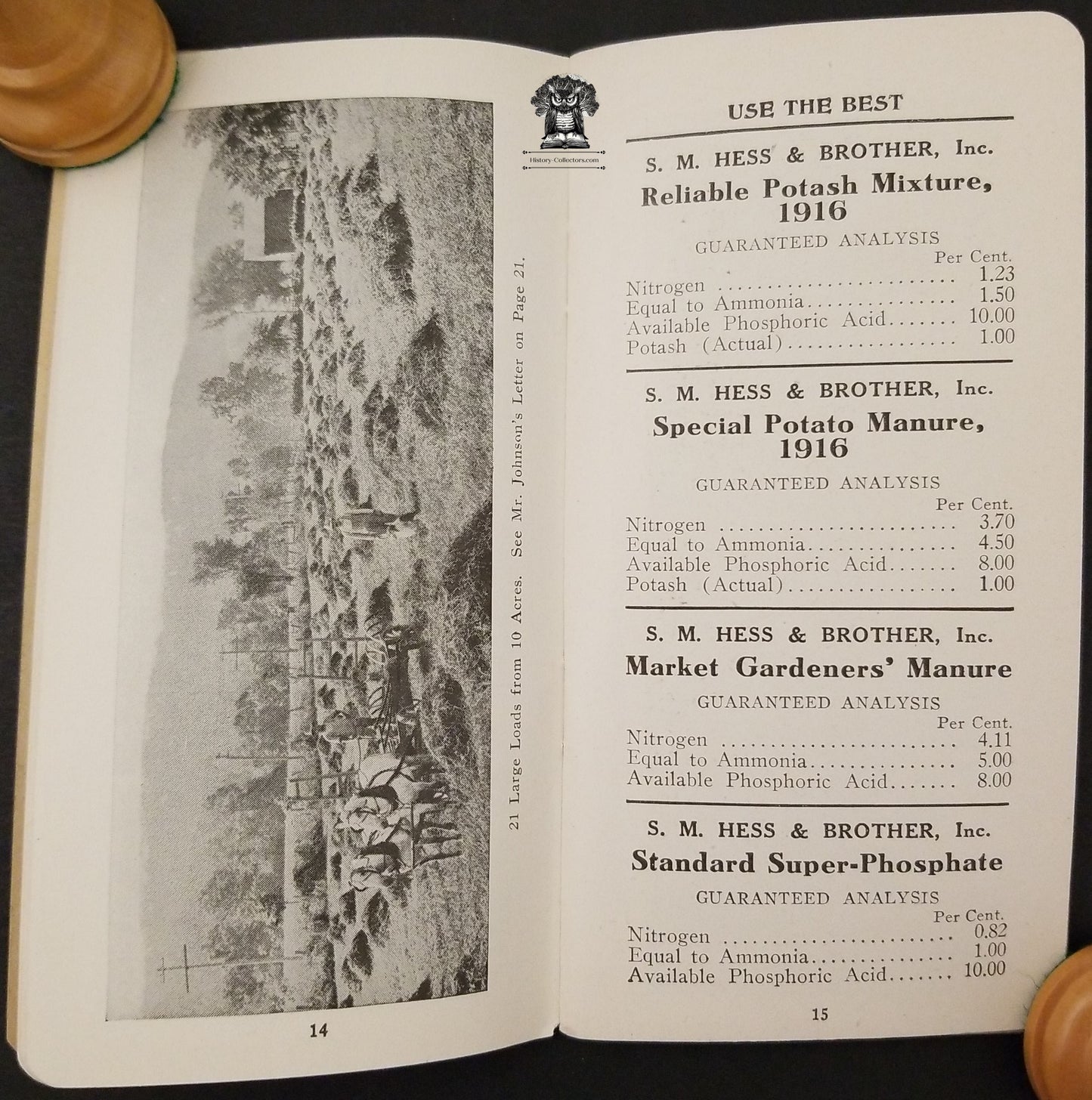 1917 Advertising Memo Booklet S.M. Hess & Brother Philadelphia PA - Farmer Fertilizers Calendar