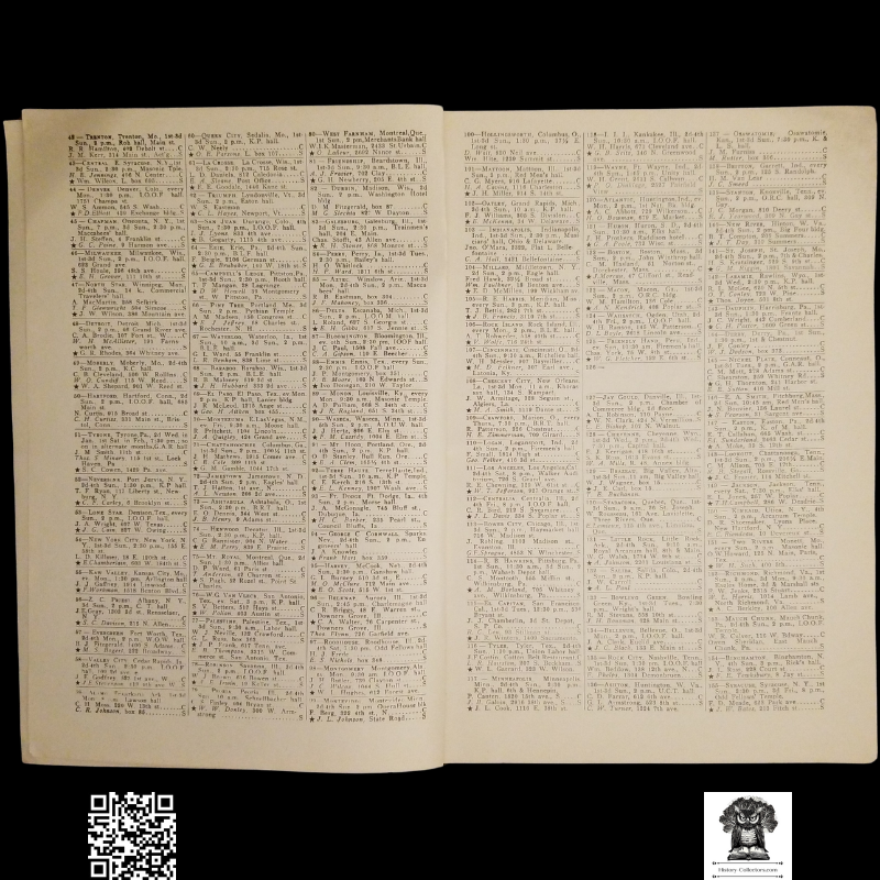 1917 Order Of Railway Conductors Directory - Ladies Auxiliary - Print Advertising - Reference - Research