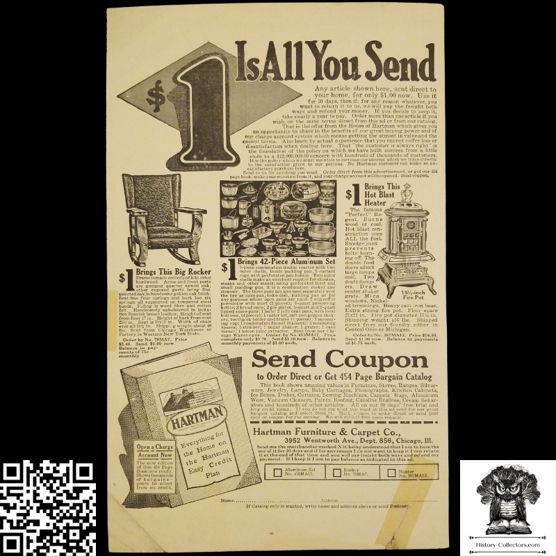 1917 Railway Conductor Publication Cover Only - Order Of Railway Conductors - Cedar Rapids Iowa - Ready For Framing - September - Hartman Furniture & Carpet Co Advertisement
