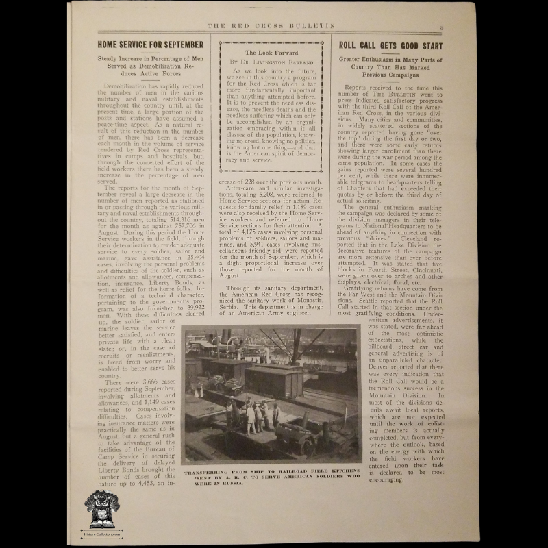 1919 Red Cross Bulletin - General John J Pershing - American Expeditionary Forces - Liberty Hut Washington DC - Fifty Million Roll Call Membership Drive- Red Cross In Poland - Post WWI