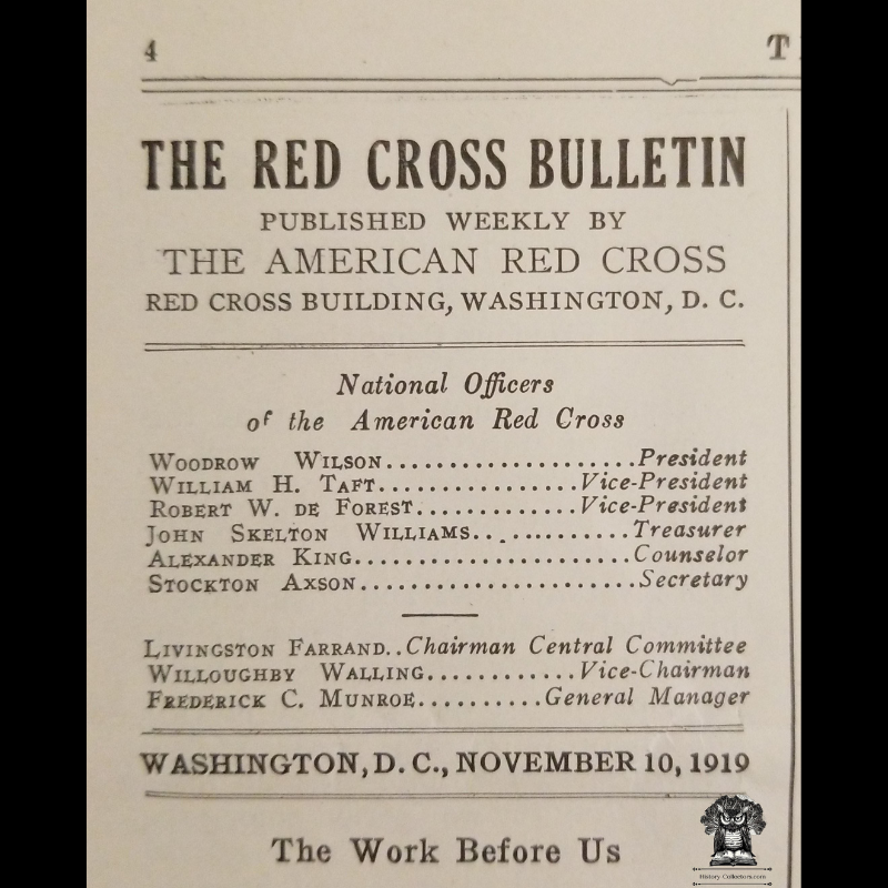 1919 Red Cross Bulletin - General John J Pershing - American Expeditionary Forces - Liberty Hut Washington DC - Fifty Million Roll Call Membership Drive- Red Cross In Poland - Post WWI