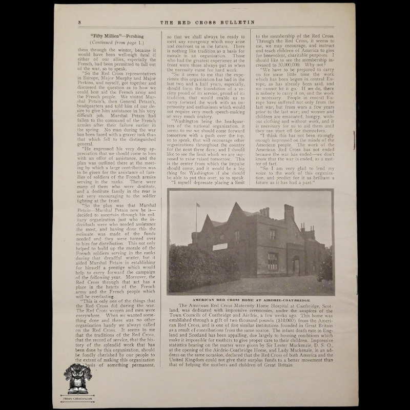 1919 Red Cross Bulletin - General John J Pershing - American Expeditionary Forces - Liberty Hut Washington DC - Fifty Million Roll Call Membership Drive- Red Cross In Poland - Post WWI