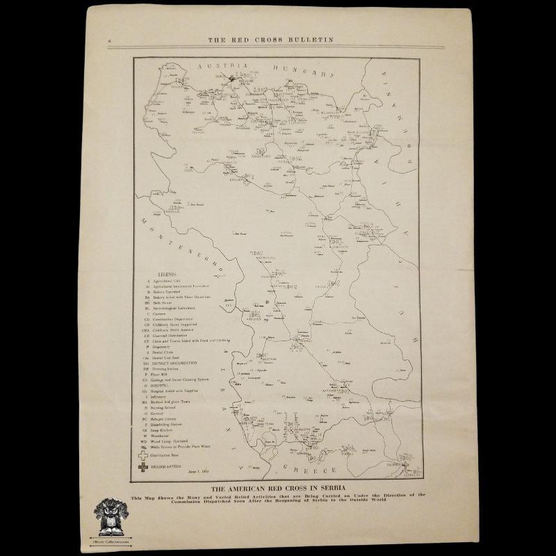1919 Red Cross Bulletin - Great Health Movement Initiative - Executive Committee - Red Cross Enters Serbia - Post WWI