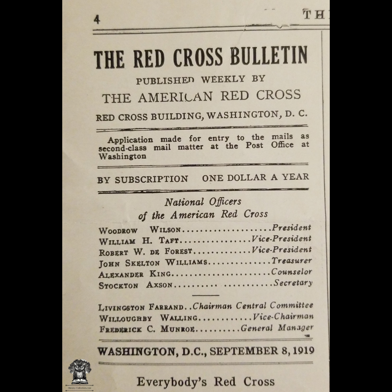 1919 Red Cross Bulletin - Great Health Movement Initiative - Executive Committee - Red Cross Enters Serbia - Post WWI