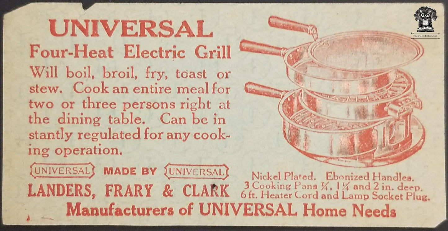 1920s Federal Coupons Common Wealth Edison Company Electric Shops - Chicago IL