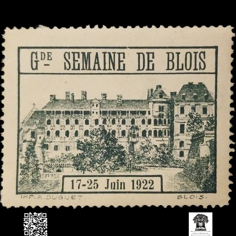 1922 Grande Semaine De Blois France Cinderella Poster Stamp - Regional Fair - Tourism Promotion