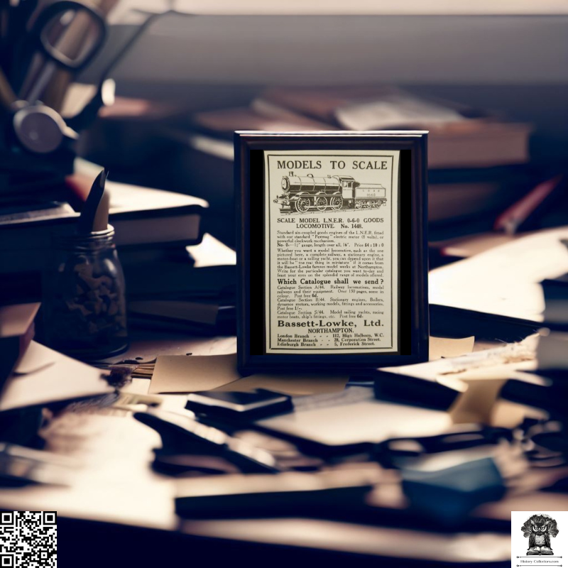 1929 Bassett-Lowke Ltd. Model Locomotive Trains Print Advertising Clipping - L.N.E.R. 0-6-0 Goods Locomotive No. 1448 - Scale Models - Northampton England - Ready For Framing