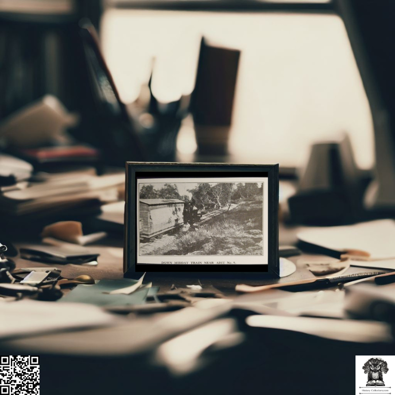 1929 Down Midday Train Near Adit No. 9 Photograph Print Clipping - Industrial Mining - Railroad History - Ready For Framing