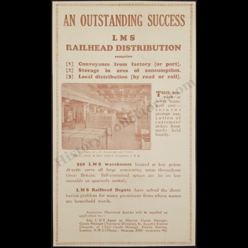 1929 LMS (London Midland Scottish Railway) Advertisement Clipping - Freight Logistics Railhead Distribution Centers - Great Britain - Ready For Framing