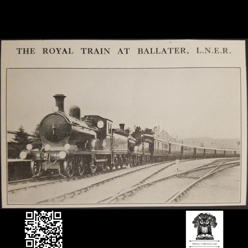 1929 LNER London And North Eastern Railway Royal Train Print Clipping - Ballater Station Aberdeenshire Scotland - Ready For Framing