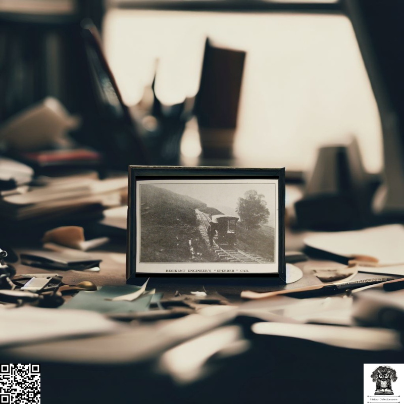 1929 Resident Engineer's "Speeder" Car Photograph Print Clipping - Track Inspection Maintenance - Railroad History - Ready For Framing