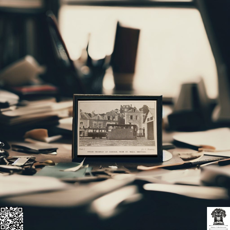 1929 Steam Tramway Print Clipping - Cancale St. Malo Brittany France - Bijoux Fix Advertisement - Ready For Framing