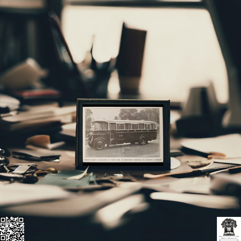 1929 Thornycroft 33-Seater Bus Photograph Print Clipping - London And North Eastern Railway LNER - County Durham England - Ready For Framing