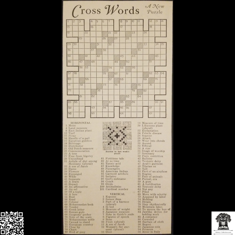 1931 Cross Words Puzzle Clipping Linguistic Ephemera Great Depress 1931 Cross Words Puzzle Clipping Linguistic Ephemera Great Depress