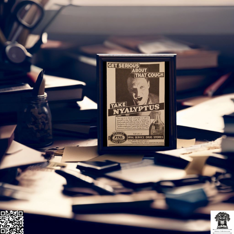 1931 Nyalptus Cough Syrup Print Advertisement Clipping - Nyal Service Drug Stores - Great Depression Era - Ready For Framing