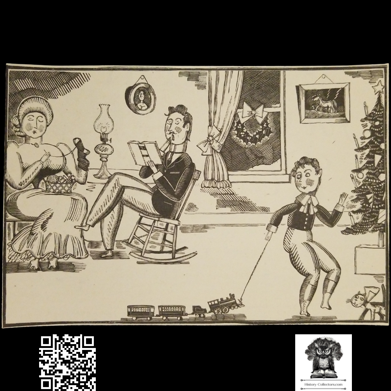 1931 John Held Jr. Illustration Print Clipping - Victorian Christmas Holiday Season - Ready For Framing