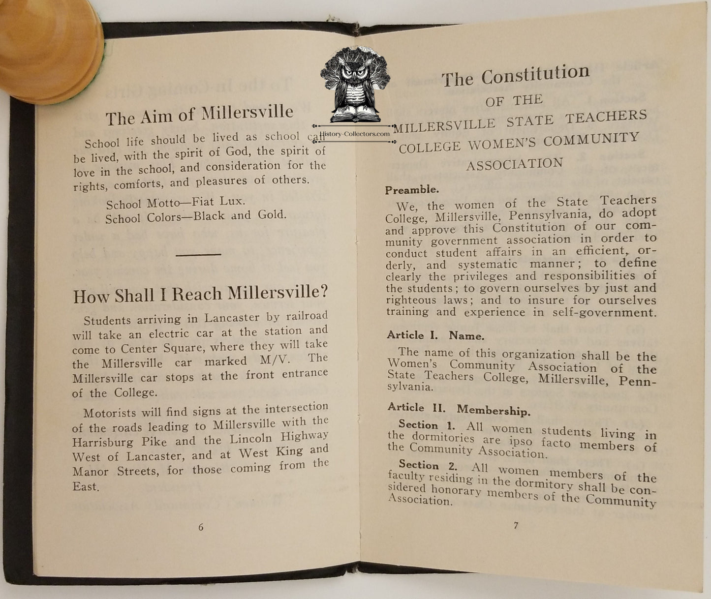 1933 Millersville State Teachers College Student Handbook Pennsylvania