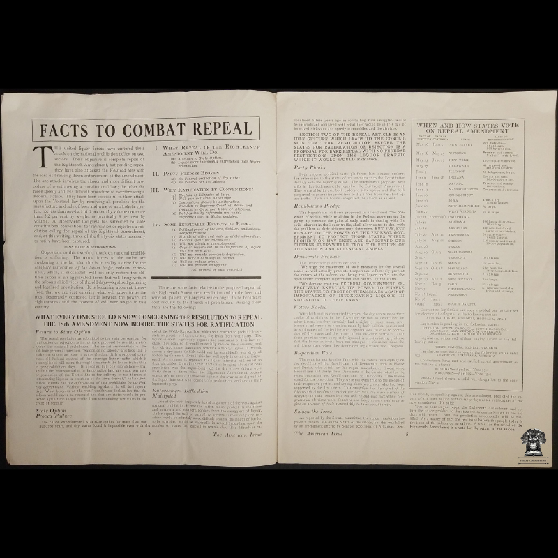1933 The American Issue Anti-Repeal Prohibition Publication - Christian Patriotism National Edition - 110 S State St Westerville Ohio - May - Dr Haven Emerson